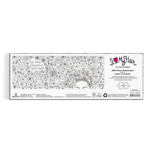Galison – Andrea Pippins Flowers In Your Hair – Színezhető panoráma puzzle – 1000 darabos