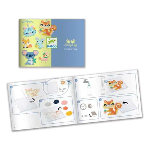 Djeco: Design by Artistic Aqua - Vizes gyöngykirakó készlet, Bundás barátok - Furry friends