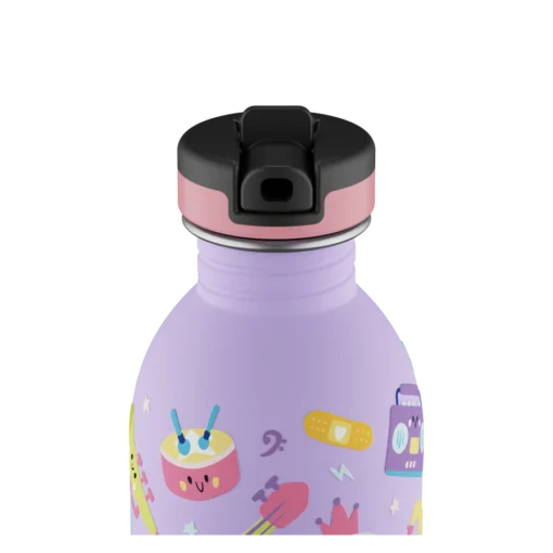 24BOTTLES Kids Clima 250mlrozsdamentes acél termosz szívószálas kupakkal, Music Friends