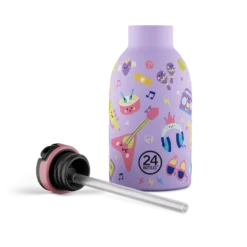24BOTTLES Kids Clima 330ml rozsdamentes acél termosz szívószálas kupakkal, Music Friends