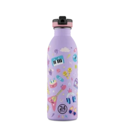 24BOTTLES Kids Clima 500ml rozsdamentes acél termosz szívószálas kupakkal, Music Friends