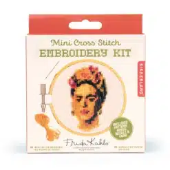 Mini keresztszemes hímzés készlet, Frida 8 cm