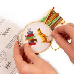 Mini keresztszemes hímzés készlet, macska