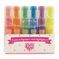 Djeco: Lovely Paper Szövegkiemelő toll mini készlet - 6 neon színben - 6 neon gel fluo highlighters