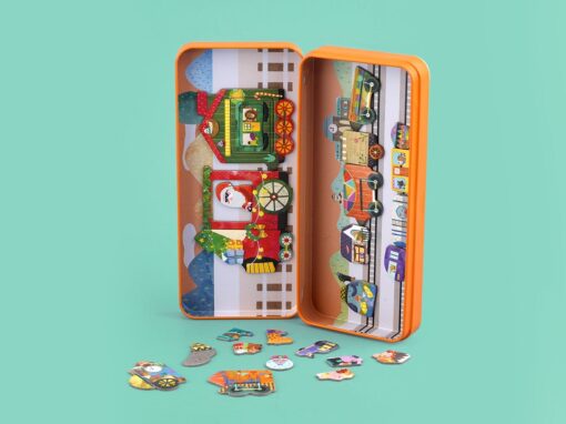 Mágneses puzzle játék, Karácsonyi vonat Mieredu
