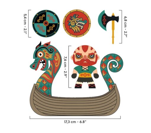 Djeco: Arty Toys Arty Toys - Barbár - Drak vikinghajóval - Drak and Drakkar
