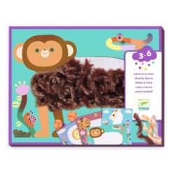 Djeco: Design by Kollázs műhely - Bolyhos barátok gyapjúval és tépőzárral - Wool and Velcro - Fluffy friends!