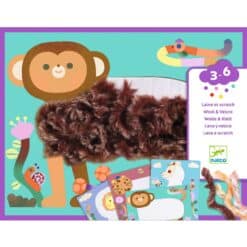 Djeco: Design by Kollázs műhely - Bolyhos barátok gyapjúval és tépőzárral - Wool and Velcro - Fluffy friends!