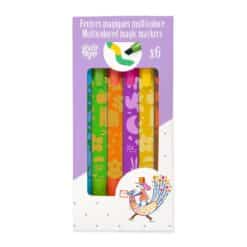 Djeco: Lovely Paper Mágikus filctolkészlet - 6 db színváltó filctoll - Multicolored magic markers