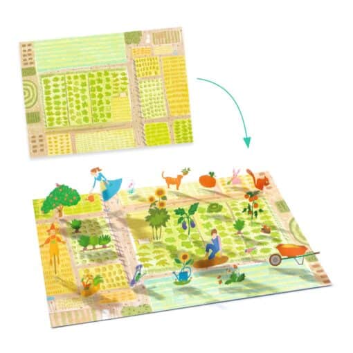 Djeco: Design by Matricázós sztorik, 3D - Élet vidéken - Lift-up stickers - Farm