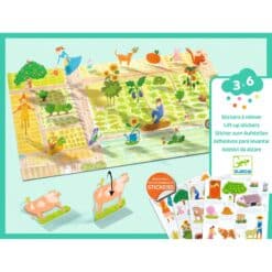 Djeco: Design by Matricázós sztorik, 3D - Élet vidéken - Lift-up stickers - Farm