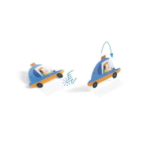 Djeco: Design by Matricázós sztorik, 3D - Közlekedés járművekkel - Lift-up stickers - Vehicles