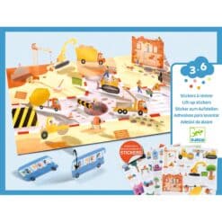 Djeco: Design by Matricázós sztorik, 3D - Közlekedés járművekkel - Lift-up stickers - Vehicles