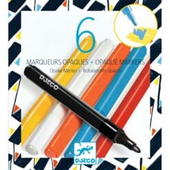 Djeco: Design by Filctoll készlet - 6 fedő szín, "Utcai művészet" - 6 opaque markers - Street Art