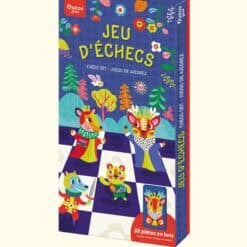 Auzou Klasszikus társasjáték | Kétoldalas sakktábla állatfigurákkal