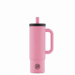 24BOTTLES Straw Cup 800ml rozsdamentes acél bögre szívószállal, Flamingo
