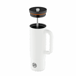 24BOTTLES Straw Cup 800ml rozsdamentes acél bögre szívószállal, Ice White