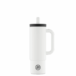 24BOTTLES Straw Cup 800ml rozsdamentes acél bögre szívószállal, Ice White