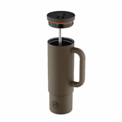 24BOTTLES Straw Cup 800ml rozsdamentes acél bögre szívószállal, Mocha