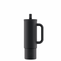 24BOTTLES Straw Cup 800ml rozsdamentes acél bögre szívószállal, Tuxedo Black