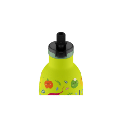 24BOTTLES Kids Clima 330ml rozsdamentes acél termosz szívószálas kupakkal, Veggie Friends