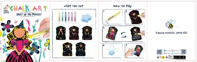 Első színező készletem 6 db krétával, Hercegnők Haku Yoka