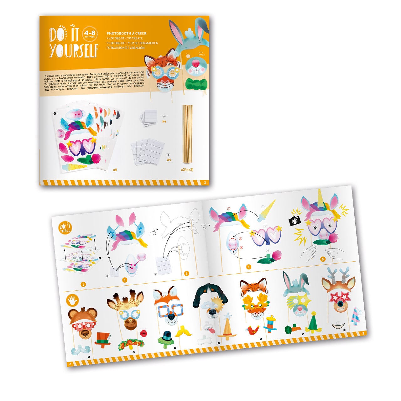 djeco-keszitsd-magad-allatmaszkos-buli-animal-party-dj07915-4-miniart Djeco Készítsd magad! - Állatmaszkos buli - Animal party