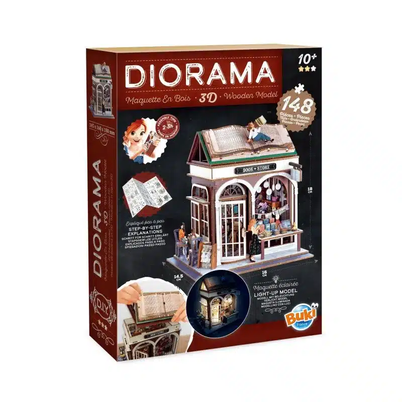 Diorama-3D-puzzle-Konyvesbolt-BUKI-miniart-1 Dioráma 3D puzzle, Könyvesbolt BUKI