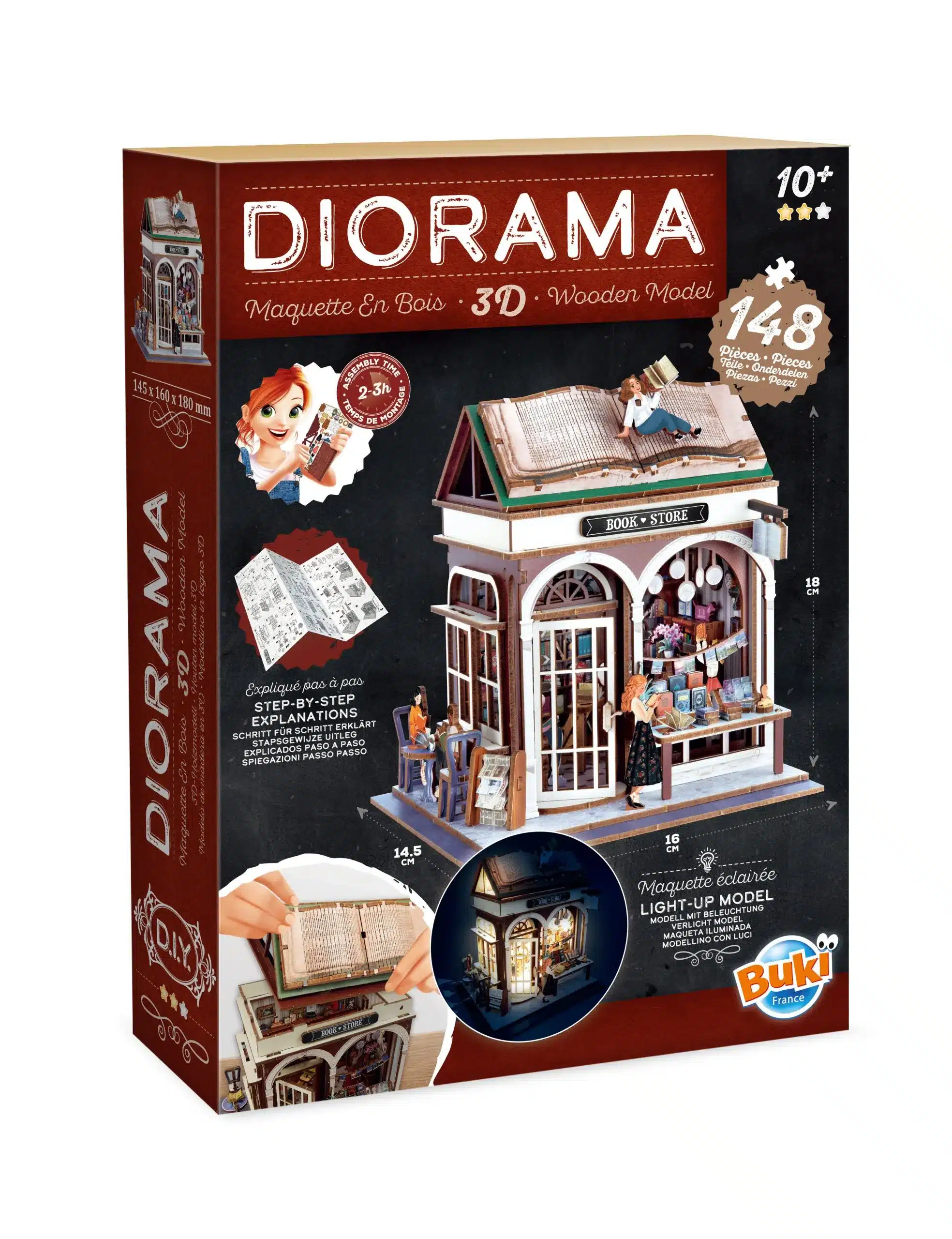 Diorama-3D-puzzle-Konyvesbolt-BUKI-miniart-3 Dioráma 3D puzzle, Könyvesbolt BUKI