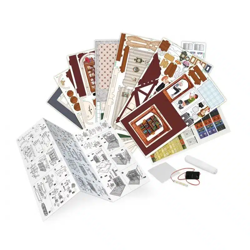 Diorama-3D-puzzle-Konyvesbolt-BUKI-miniart Dioráma 3D puzzle, Könyvesbolt BUKI