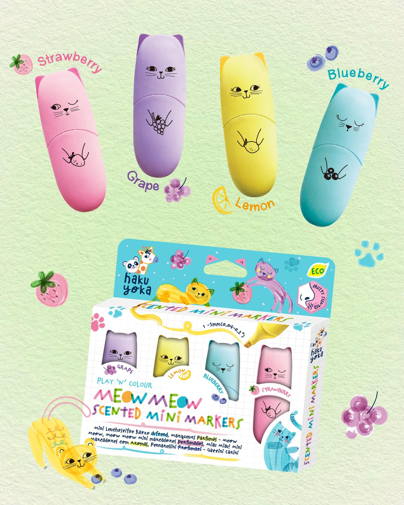 Illatos-filctoll-keszlet-Cicak-Haku-Yoka-miniart Illatos filctoll készlet, Cicák Haku Yoka