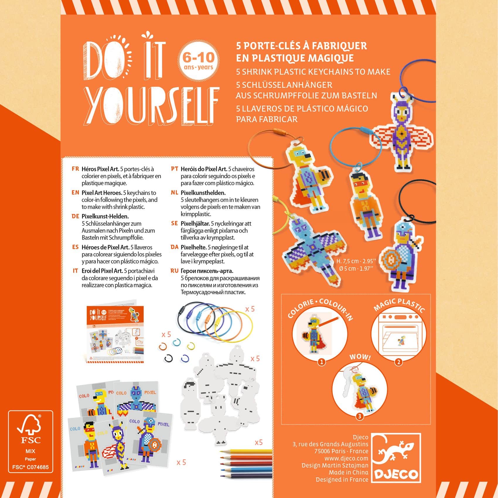 djeco-csinald-magad-pixel-hosok-pixel-art-heroes-dj79005-miniart Csináld magad! - Pixel hősök - Pixel Art Heroes