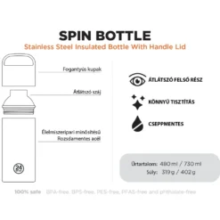 24BOTTLES Spin Bottle 730ml rozsdamentes