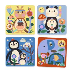 Djeco: Design by Vízzel színező készlet - Kukucs! Állatbébik a világ tájairól - Peekaboo! Baby animals around the world