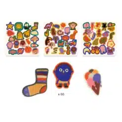 Djeco: Design by Matricák - Tréfálkozók! 60 filcmatrica - The silly ones!