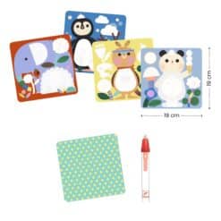 Djeco: Design by Vízzel színező készlet - Kukucs! Állatbébik a világ tájairól - Peekaboo! Baby animals around the world