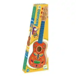 Djeco: Animambo Játékhangszer - Kisgitár, 6 húros - Guitar 6 metal strings - Small size