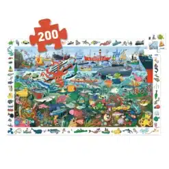 Djeco Megfigyeltető puzzle - Tenger titkai, 200 db-os - Secrets of the Sea
