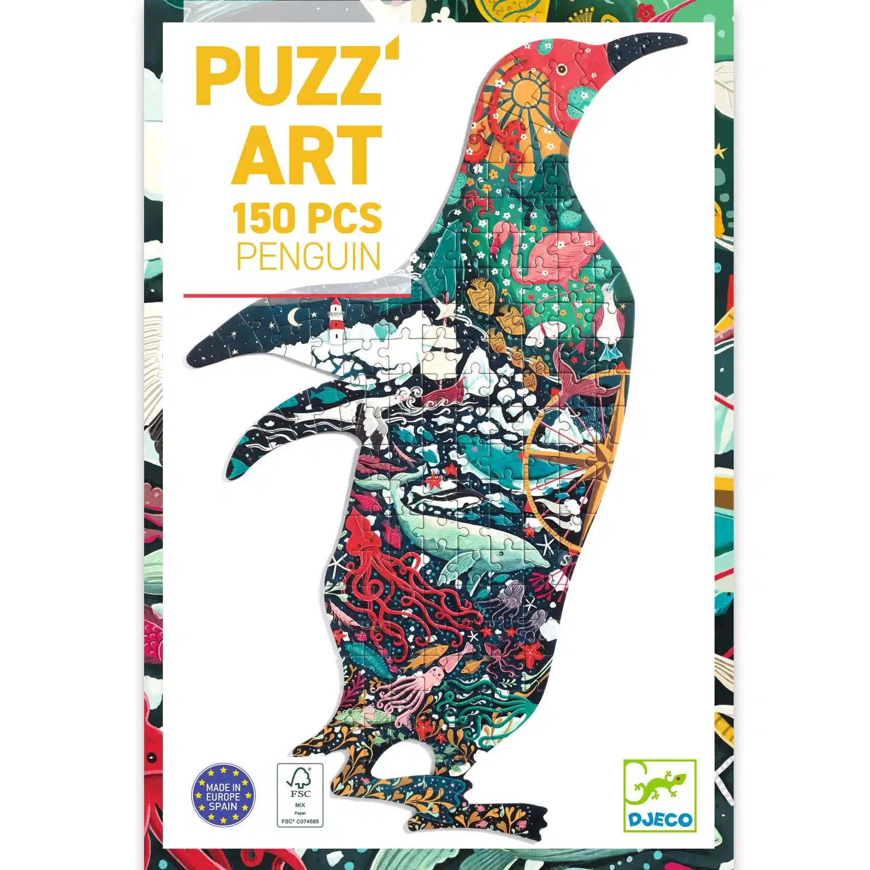 miniart-djeco-muveszeti-puzzle-pingvin-150-db-os-penguin-dj07663-b Djeco Művészeti puzzle - Pingvin, 150 db-os - Penguin