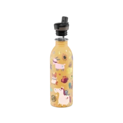 24BOTTLES Kids Urban 500ml rozsdamentes acél kulacs szívószálas kupakkal, Farm Friends