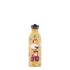 24BOTTLES Kids Urban 500ml rozsdamentes acél kulacs szívószálas kupakkal, Farm Friends