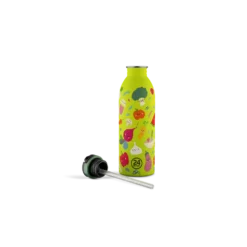 24BOTTLES Kids Urban 500ml rozsdamentes acél kulacs szívószálas kupakkal, Veggie Friends