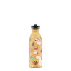 24BOTTLES Kids Urban 500ml rozsdamentes acél kulacs szívószálas kupakkal, Farm Friends
