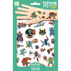 Djeco: Design by Tetováló matricák - Szupehősök - Heroes vs villains