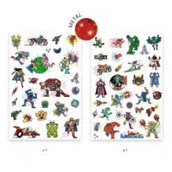 Djeco: Design by Tetováló matricák - Szupehősök - Heroes vs villains