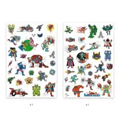 Djeco: Design by Tetováló matricák - Szupehősök - Heroes vs villains