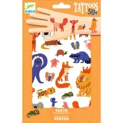 Djeco: Design by Tetováló matricák - Vicces állatok - Funny animals