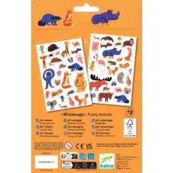 Djeco: Design by Tetováló matricák - Vicces állatok - Funny animals