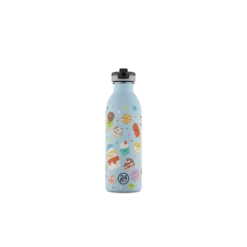 24BOTTLES Kids Urban 500ml rozsdamentes acél kulacs szívószálas kupakkal, Sweet Friends