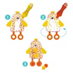 Djeco: Design by Képszínezés pöttyökkel és pompomokkal - Fenn az égen - Dots and Pompoms – In the Sky